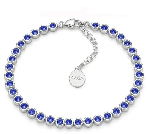 SAGA GIOIELLI Unisex rostfritt stål tennisarmband, längd 16,5 + 3 cm, zirkon 4 mm, justerbar – elegant och hållbar, presentidé för män kvinnor, 19.5 Centimetri, Rostfritt stål, 0 st