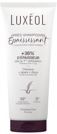 LUXEOL - Après-Shampooing Epaississant - +36% D'Epaisseur Dès la 1ère Utilisation* - Efficacité Prouvée - À Base d'Algue Rouge, Protéine de Riz & Acide Hyaluronique - Fabriqué en France - 200 ml