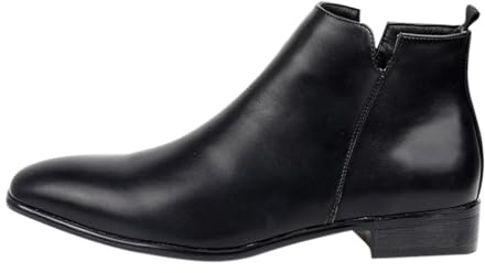 Chaussures Homme D Affaires Cuire Confortable - Bottes Grande Taille | Petit Talon Chaussure Décontractée Sneakers sans Lacets Botte Bout Pointu Bottines Fashion Sneaker Legere basket