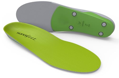 Superfeet GREEN Plantillas para Niño /Mujer con Soporte del Arco Plantar Profesional, Plantilla Ortésica para Máximo Soporte Plantas, Unisex, Verde, F (45-46.5 EU)