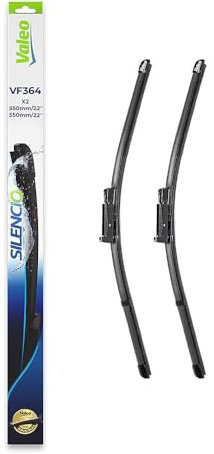 VALEO Silencio Escobilla - VF364 - Kit de Alto Rendimiento, Visibilidad Superior en Carretera, Fácil Instalación, Hojas Planas Originales de 550mm/550mm - Delanteras - Juego de 2 Escobillas - 574464