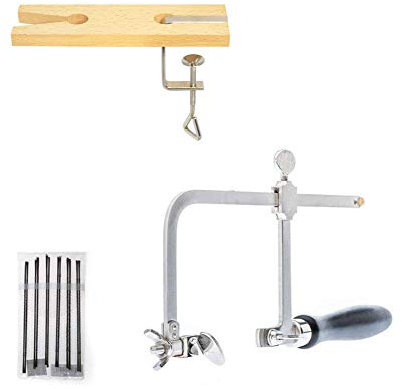 Prolinemax Ensemble de scie de bijoutier professionnelle 3 en 1 avec cadre de 144 lames en bois et métal