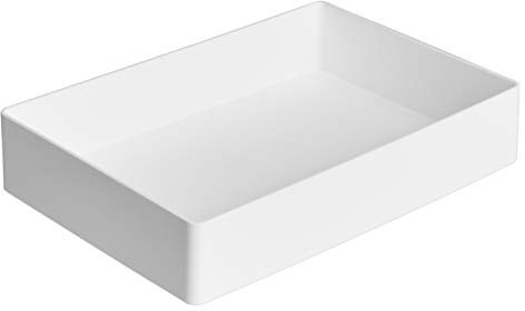 Amazon Basics Rechteckig, Kunststoff-Organizer, Zubehörablage, 24 x 17 x 5 cm, Weiß