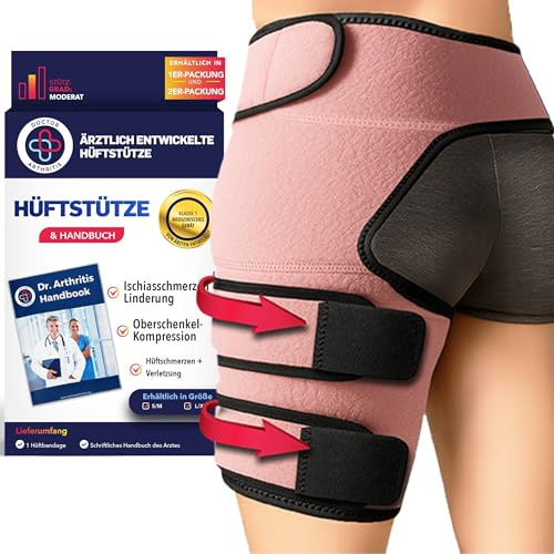 Dr. Arthritis Doctor Developed Hip Support Brace - Hip Brace For Women & Men With Doctor Handbook (L/XL, Pink)