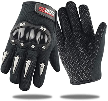 YAMEIZE Guanti Ciclismo Bambino Impermeabile Sportivi-Tattici Moto Invernali Antiscivolo Mtb Guanti Dito Pieno Nero