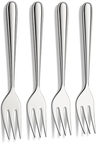 Dessert Forks Appetizer Forks Sets,Forged 18/10 Stainless Steel Salad Forks,Fruit Forks,Cocktail Forks,6-inch,Set of 4,Heavy Duty and Dishwasher Safe