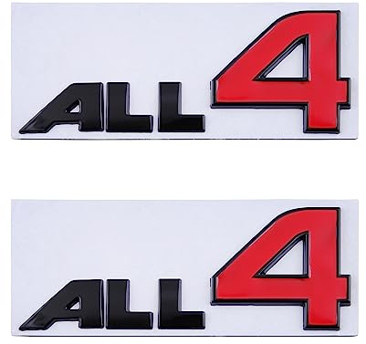 ALL4 - Calcomanías de repuesto para emblema de coche (2 unidades), color negro y rojo