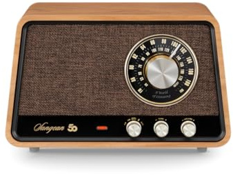 Sangean WR-55 AM/FM/Bluetooth/AUX Premium Analog Wooden Cabinet Radio 50th Anniversary Edition