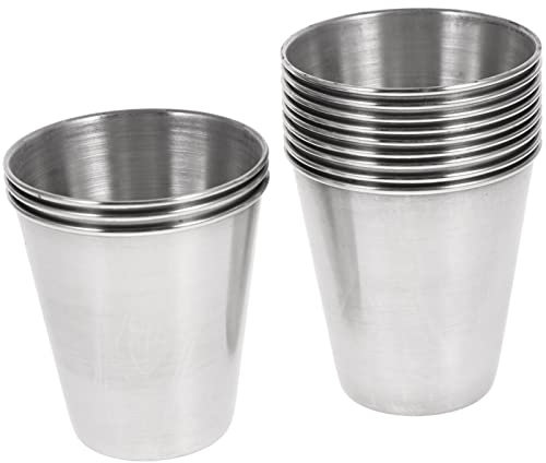 Angoily 12 Stück Edelstahl-Schnapsbecher Metall-Schnapsgläser Unzerbrechliches Metalltrinken Für Whiskey-Tequila (70 Ml)