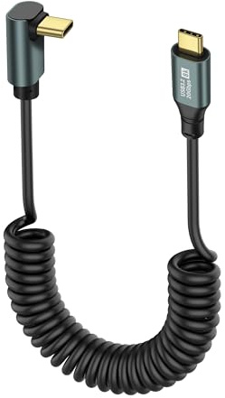 SinLoon Cable en espiral USB C a USB C USB 3.2 tipo C 20 Gbps PD 100 W 8 K @ 60 Hz Cable de carga rápida de datos para teléfono, tableta, otros dispositivos USB C-1,8 M (Male to R)