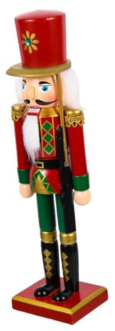 Anneome Schiaccianoci in Legno Soldato Natale Figura Decorativa Natalizia Artigianato in Legno Schiaccianoci Da Tavolo Ornamento Di Natale