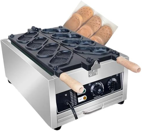BDJSN Gaufrier Professionnel en Forme De Chaussures 3000 W, Machine À Pain À Gaufres Aux Œufs en Acier Inoxydable À 4 Grilles, Contrôle De La Température Et Fonction De Minuterie, pour Snack-Bar
