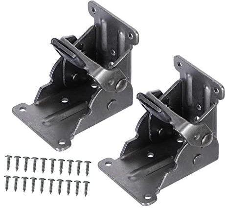 LIFKOME 2 Piezas Bisagras Plegables Auto Bloqueo para Patas de Muebles Tornillos para Sillas y Mesas