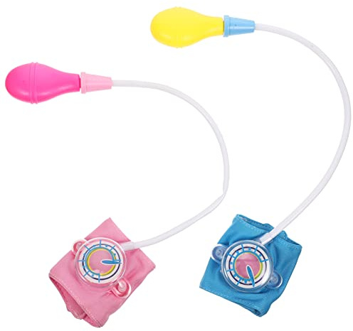 BESPORTBLE 2 pièces Jeu de Rôle Médecin Jouets Tensiomètre Garçon Fille Kit de Simulation Médicale pour Garçons et Filles Jouets Éducatifs Bleu et Rose pour à Mesurer la Pression Artérielle