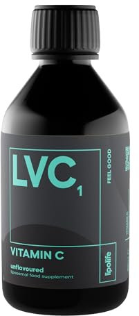 lipolife LVC1 Liposomal Vitamin C Liquid 240ml – High Strength - 48 Days Supply, No Tablets, Clinically Proven Higher Absorption, Gluten-Free, Vegan, Immune & Collagen Support Supplement
