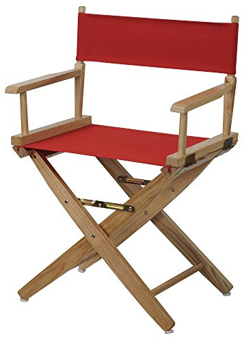 Casual Home American Trails Extra-Wide Premium 18 Director's Chair Natural Frame with Red Canvas