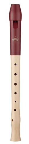 Moeck Blockflöte Flauto 1 Plus 1020 Ahorn, Kopf aus Kunststoff/rot