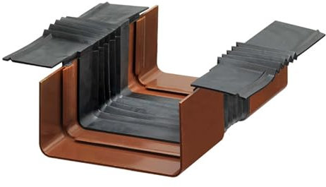 INEFA Carportrinnen-Verbindungsstück kastenförmig 21cm Braun Zubehör Dachrinne, Zange, Gartenhaus, Carport, Abbiegzange Vordach, Fallrohr Klein, Laubschutz, Regensammler, Halter