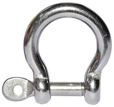 Schäkel geschweift mit unverlierbarem Bolzen, 5 mm - Edelstahl rostfrei