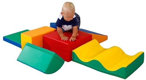 IGLU Soft Play Discoverer Set di mattoncini morbidi giganti in schiuma, 7 pezzi (Multicolor)