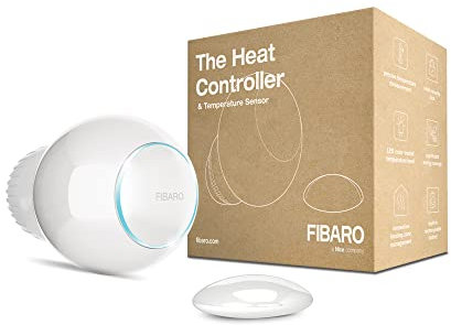 FIBARO The Heat Controller Starter Pack / Z-Wave Plus Heizungsthermostat, Wärmeregler mit Temperaturfühler, FGT-PACK