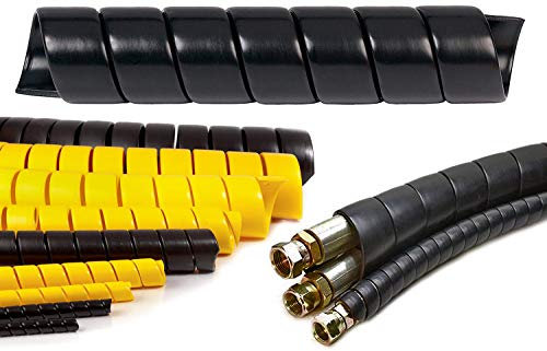Electriduct 3,8 cm robuste Spiralwicklung HDPE flexible Kunststoff-Kabelhülse Schlauchschutz 4,5 m – Schwarz