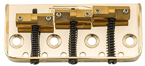 Wilkinson WTBS Kurz TL Steg 3 Kompensiert Messing Saitenreiter Gold | für Vintage Humbucker Tele Style E-Gitarre