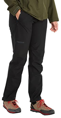 Marmot Kvinnor Wm's Minimalist Pant, Vattentäta Gore-Tex-regnbyxor, vindtäta vandringsbyxor, andningsaktiva regnkläder för vandring och trekking, Black, L