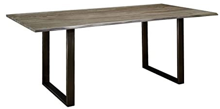 MASSIVMOEBEL24.DE | Freeform Baumtisch Esstisch 180x90 Sheesham Holz massiv Massivholz Küchentisch mit Kufengestell braun