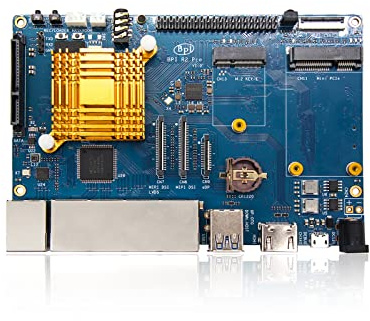 WayPonDEV Banana Pi BPI R2 Pro Open Source WiFi Router Base in RK3568 Soc mit Dualband 5 Gigabit Port 2G LPDDR4 16G eMMC Unterstützt OpenWRT und Linux für IOT NAS Smart Home Gateway