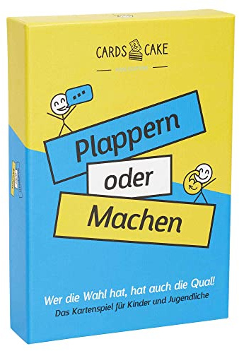CARDS & CAKE® Kartenspiel Plappern oder Machen I Lustige Spiele für Kinder I Wahrheit oder Pflicht I Für Mädchen und Jungen ab 10 Jahren I Teenager Geschenke