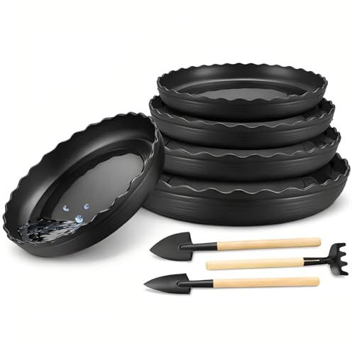 JETFLIP 8 Plant Pot Saucers Drip Trays Round Flower Pot Drip Trays for Indoor Outdoor Garden Plant Flower Care (15cm+19cm+22cm+25cm