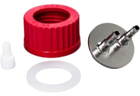 Feeding Bottle Cover, GL45 Screw Cap, Stainless Steel Vent Pipe on Screw Cap, Anaerobic Fermentation Bottle Cover with Tube, Feeding Accessories for Fermentation Tank (M-2 Pipes)