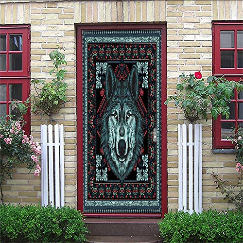 3D Animale 100 X 215 Cm Fotomurali Per Porta Adesivo Per Porta Peel And Stick Carta Da Parati Rimovibile Per Porta Per La Casa Camera Da Letto Arredamento Per Ufficio - Foto Della Porta Della Ca