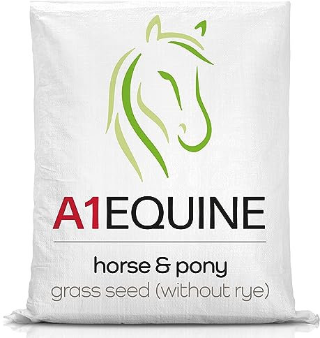 A1 Lawn, Horse & Pony Grass Seed Mix (Without Rye) - Low Sugar, Hard-Wearing Paddock, DEFRA Certified, 14kg