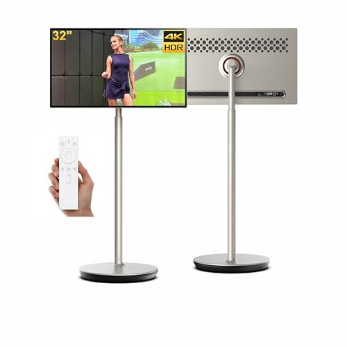 GTUOXIES 32 Inches Portable Smart Screen Monitor UHD 4K Displays with 10 Points-Touch, Muilt-angle Adjustment, Wireless Design, Android 13, Full Movement for Home, Business...