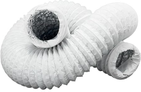 H&C VENT 100mm / 3.93 inch Ducting Hose Pipe │ Flexible Aluminium/PVC Tube │ Aircon Duct Hose │ Ventilation Flex Pipe │ Tumble Dryer, Gas Cooker, Exhaust Extractor fan, Air Conditioner (Air con, AC)