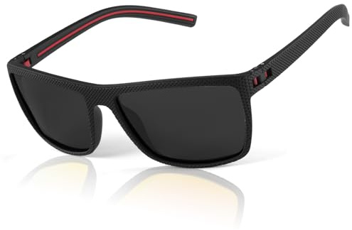 AUYAO Sonnenbrille Herren, Modische UV 400 Unisex Sportbrille Sunglasses, Klassische HD-Schützende Polarisierte Sonnenbrille für Autofahren, Outdoor Sportarten und Geschäftsreisen(Grau)