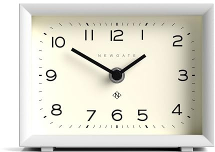NEWGATE® Henry Schreibtischuhr | Zeitgenössisches rechteckiges Design | White | Leicht lesbare nunbers | Moderner Stil für Schreibtisch, tischplatte, Regal oder nachttisch