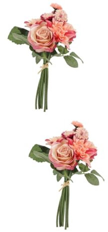 Alipis 2 Mazzi Bouquet Artificiale Fiori Artificiali Fiori Finti Fiori Per La Decorazione Rose Finte Centrotavola Per Sala Da Pranzo Fiori Di Simulazione Rosa Plastica Rosso Mazzo