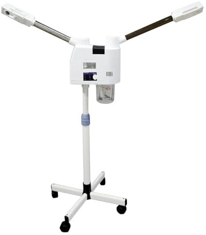 Gesichtsdampfer, Gesichtssauna Ozon Bedampfer Dampfgerät, 360 Grad Drehdüse, Metallstativ, für Hautpflege und Entspannung, Gesichtsbehandlungen Zuhause und im Salon (Doppelrohr)