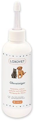 LOXOVET - Detergente per Orecchie, per Pulizia Auricolare di Cani e Gatti, Contro Cerume, Sporco, Acari, Cattivi Odori, Aiuta a Lenire Il Prurito e Previene Le Infiammazioni, 100ml