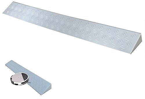 Schwellenrampe für den Innen- und Außenbereich, für Rollstuhl, Roller und Kehrroboter, einfacher Zugang für Türen und Bordsteinrampen, höhenverstellbar von 1 6,5 cm, Grau, 100 x 13 x 5,5 cm