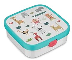 Mepal - Bento Lunch Box Large Campus - Bento Lunch Box for Children - Includes 2 removable Leakproof Bento Boxes and Fork - Bento Boxes are Microwave Safe - 2x 200 + 1250 ml - Animal Friends