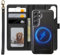 XTCASE for Samsung Galaxy A55 5G Leather Flip Wallet Case, Magnetic Compatible with MagSafe, 2 in 1 Removable Wireless Charging with Card Slot Stand Protective Shockproof Phone Cover, Black