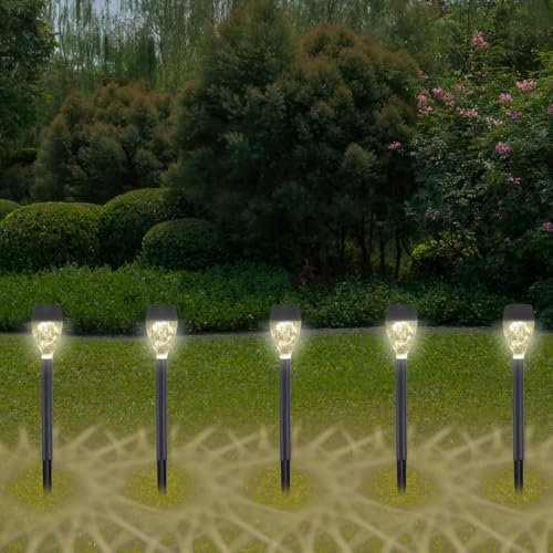 BEPER P207ILO050 Set 5 Luci Solari da Giardino, Lampade da Giardino e da Esterno con LED, Segnapassi da Esterno a Energia Solare, Lampade Solari con Picchetto, IP44, Ricarica Automatica