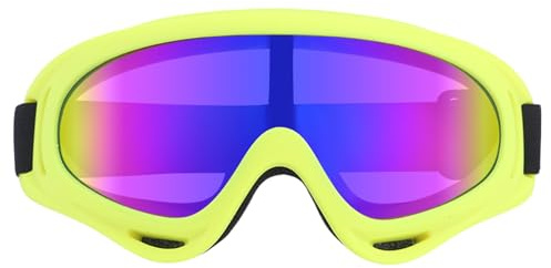 Lunettes de ski unisexes – Coupe-vent – Protection UV à 100 % – Pour hommes, femmes, enfants, cyclisme – Lunettes de sports d'hiver pour jeunes adultes, adolescents, garçons et filles (jaune)