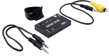 ddHaKX Grabador de Audio y Video FPV DVR con batería integrada de 3,7 V y 400 mAh for multicópteros FPV RC y Monitor de Gafas VR(Black)