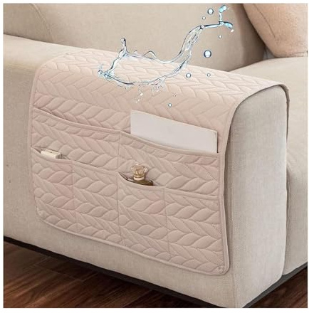 ILiemao Copri Braccioli Divano Copribraccioli Poltrona Universale Proteggere Antiscivolo per Poltrone Divani Sedie Mobili Fodere E Copertura Poggiatesta con Reclinabile Protezione(Beige)