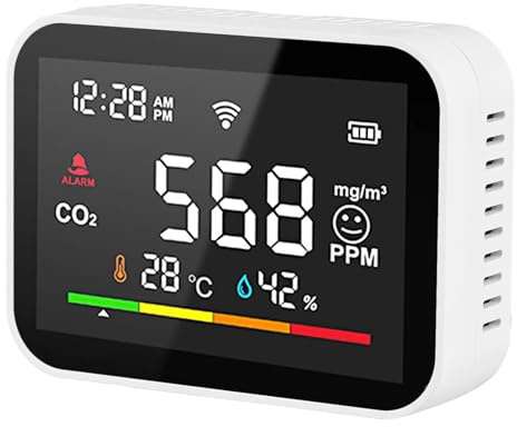 Detector Gas Detector De CO2 Inteligente WiFi, Monitor Portátil Calidad del Aire, Medidor, Probador Temperatura Y Humedad LCD, Sensor Dióxido Carbono
